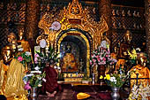 Yangon Myanmar. Shwedagon Pagoda (the Golden Stupa). Detail of the Prayer hall at each of the four cardinal points. 